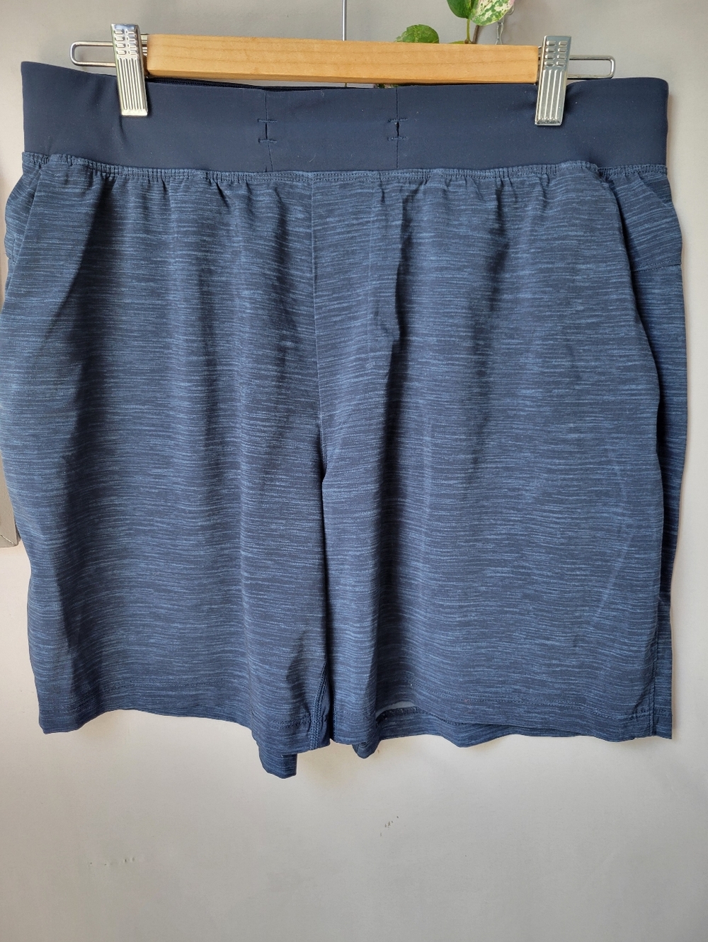 Lululemon T.H.E. Short Linerless 7" Heather Allover Iron Blue True Navy L